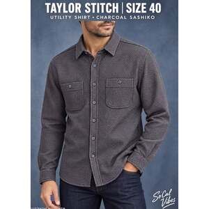 Taylor Stitch Utility Shirt Charcoal Sashiko 40 Medium NWT